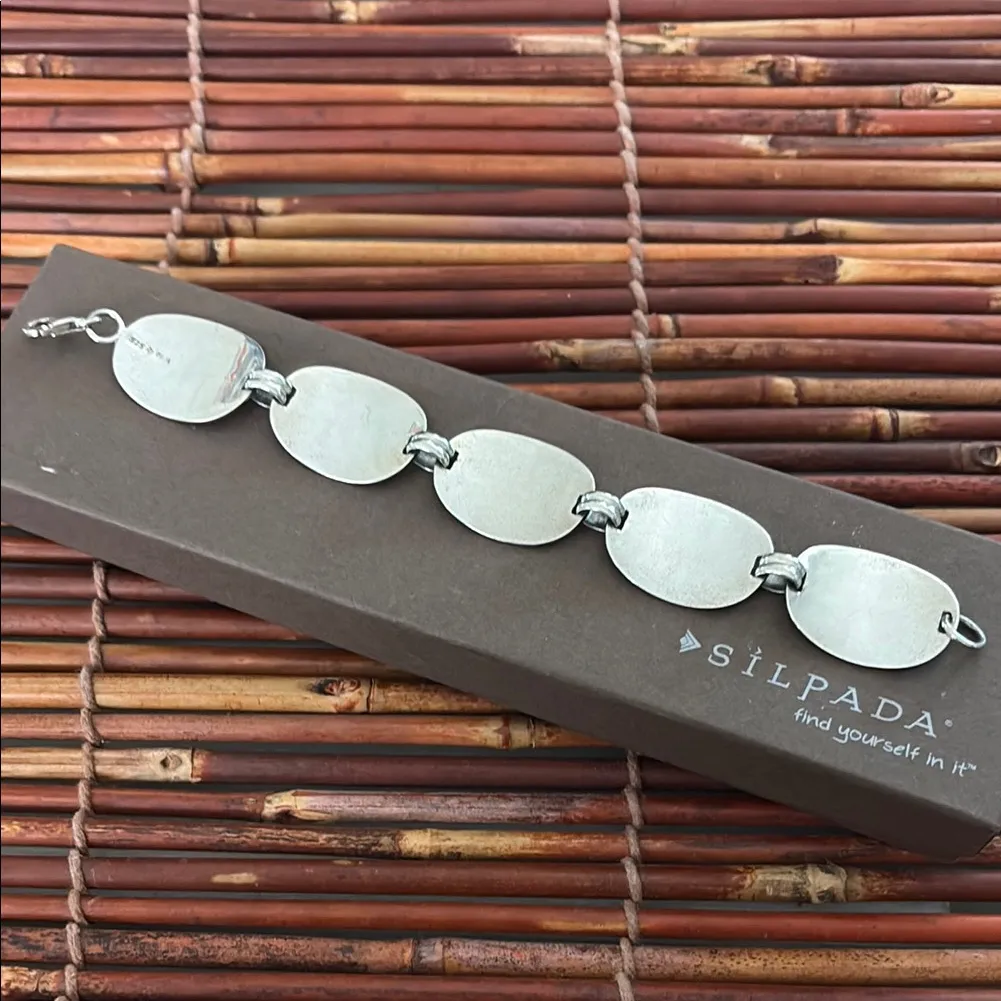 Silpada Sterling Silver Intricate Disc Bracelet Retired - Image 2