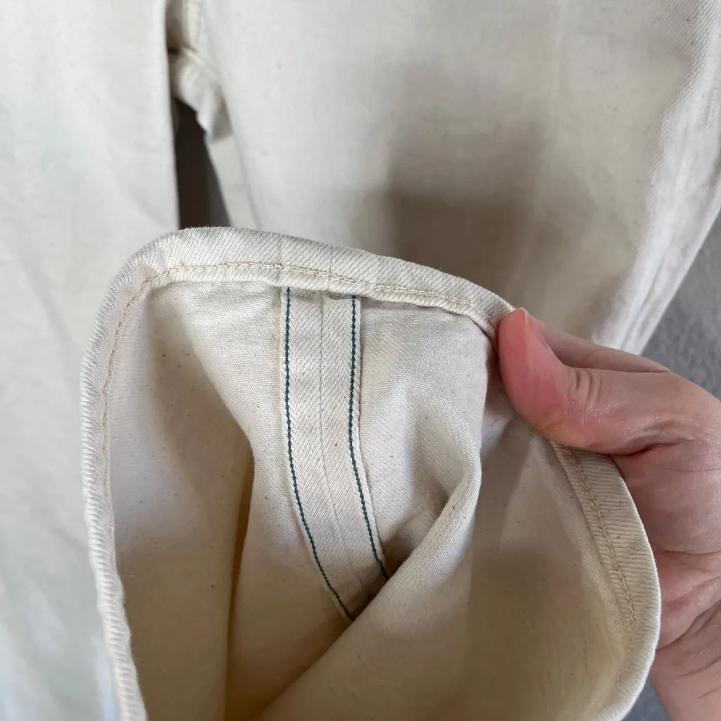 Ae77 Womens Stovepipe Selvedge Jeans Size 0 Eggshell White Organic Cotton - Image 8