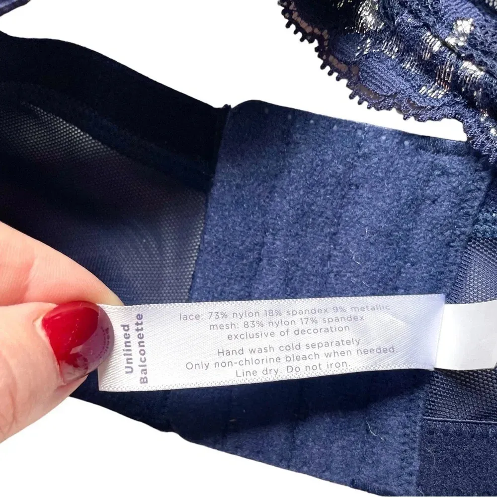 Cacique Metallic Lace Unlined Balconette Bra - Image 3