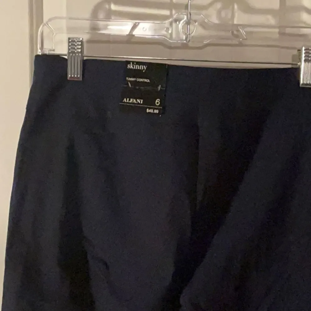 Alfani Women's Tummy-Control Skinny Ankle Pants Dark Blue Modern Navy SZ6 - Image 6