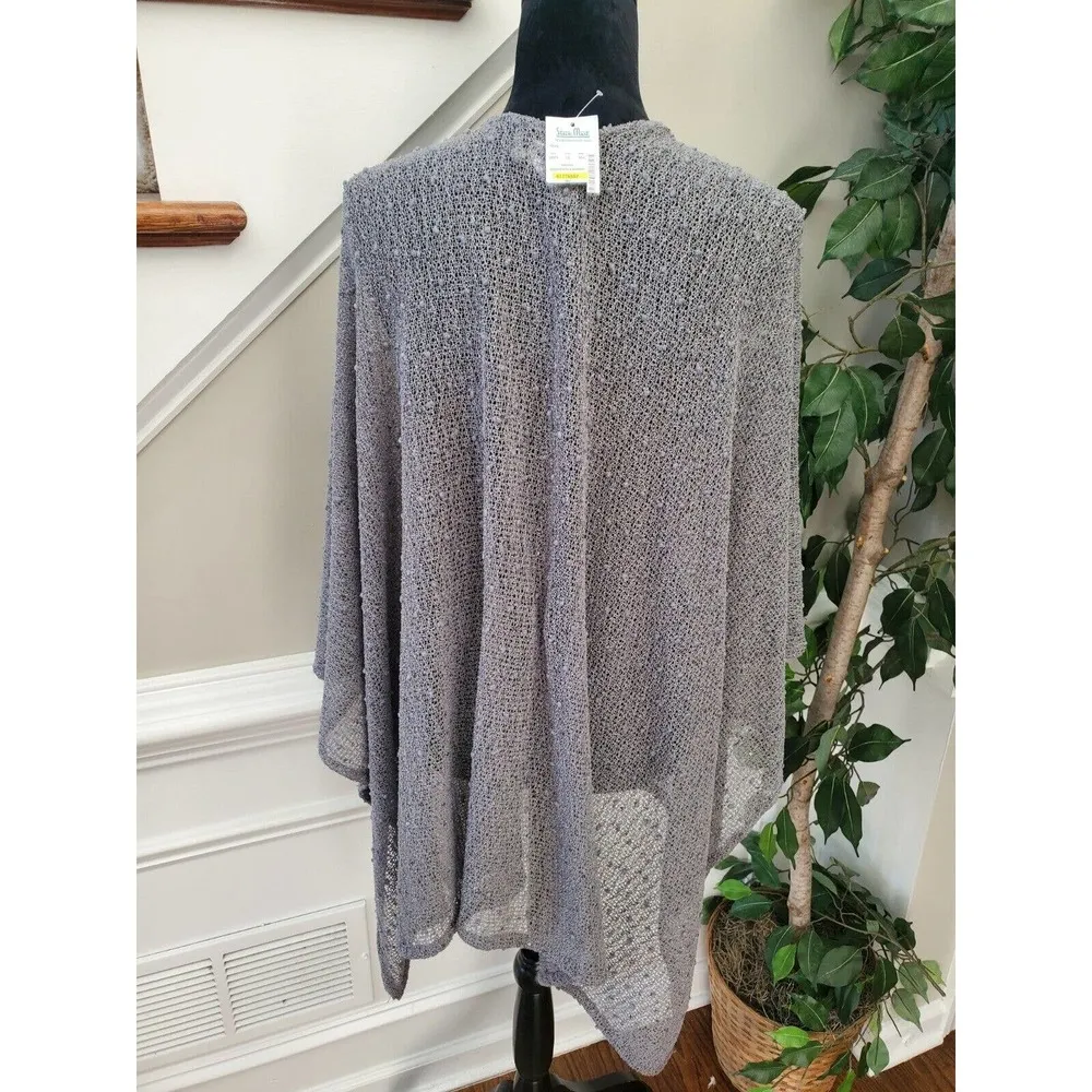Accessory Women's Gray Polyester Long Sleeve knit Open Front Sweater One Size Size undefined - Image 6