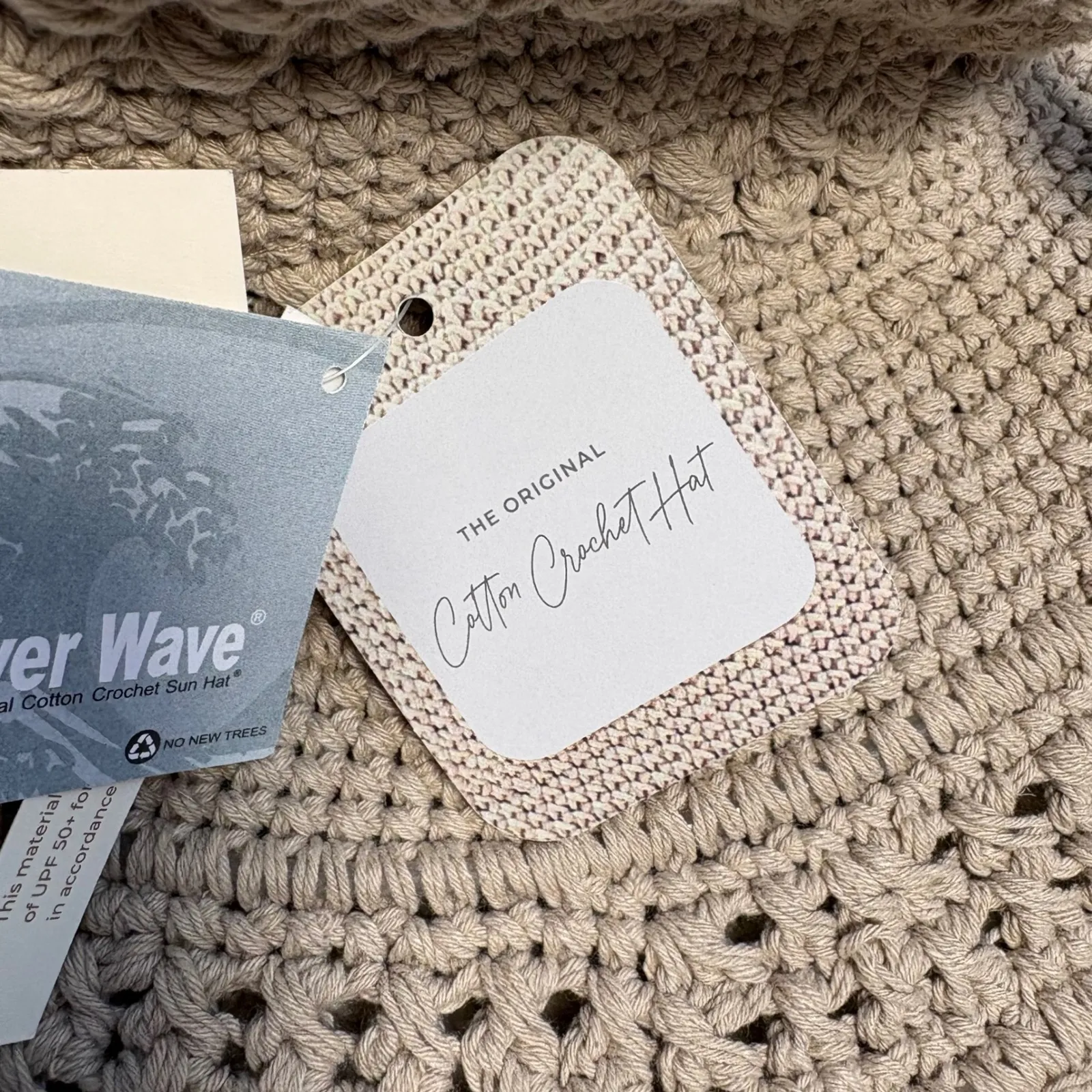 San Diego Hat Company NWT Silver Wave Cotton Crochet Sun Hat UPF 50 Tan - Image 12