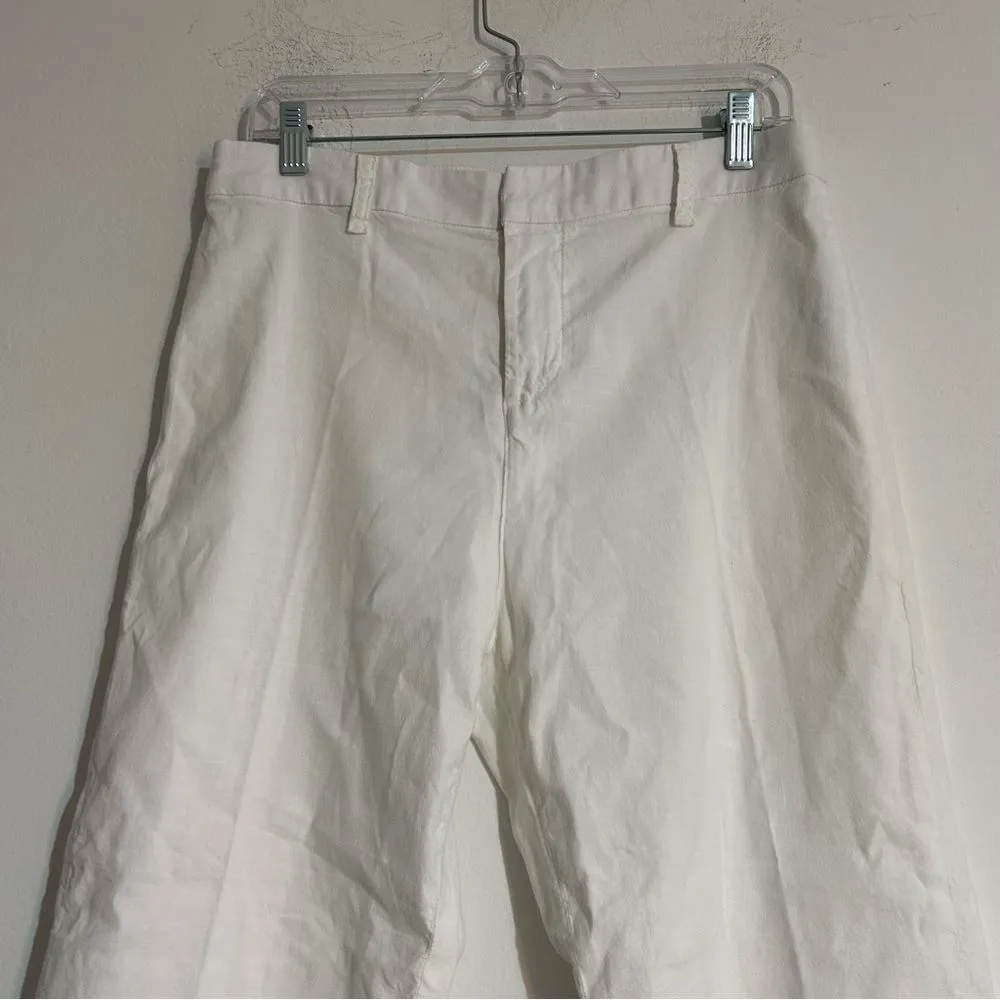 Frank & Eileen  Kinsale Italian Performance Linen Flax Pants in White Size 8 - Image 4