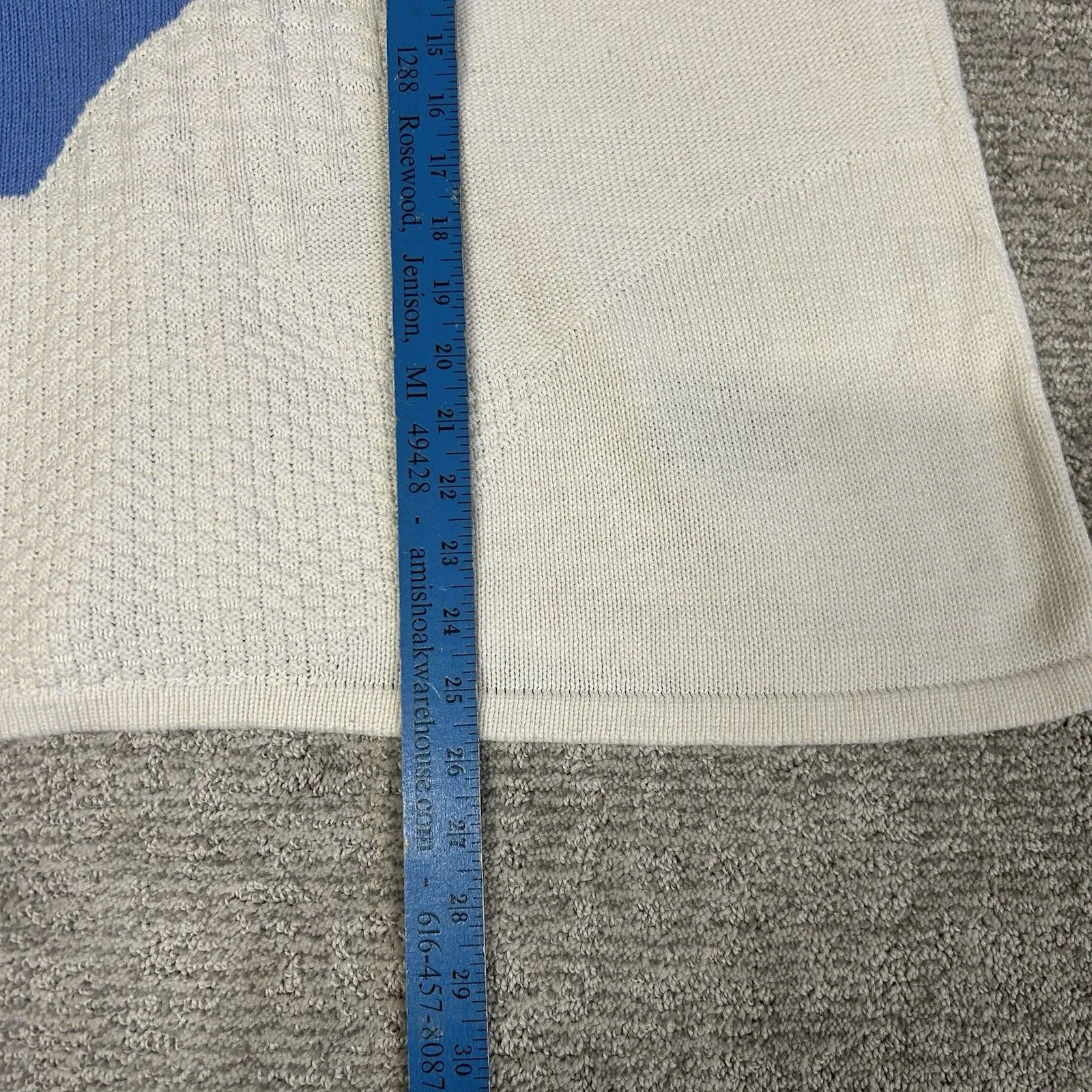 CJ Banks Sweater Womens 1X Embroidered Christmas Snowman Holiday Full Zip Blue - Image 8