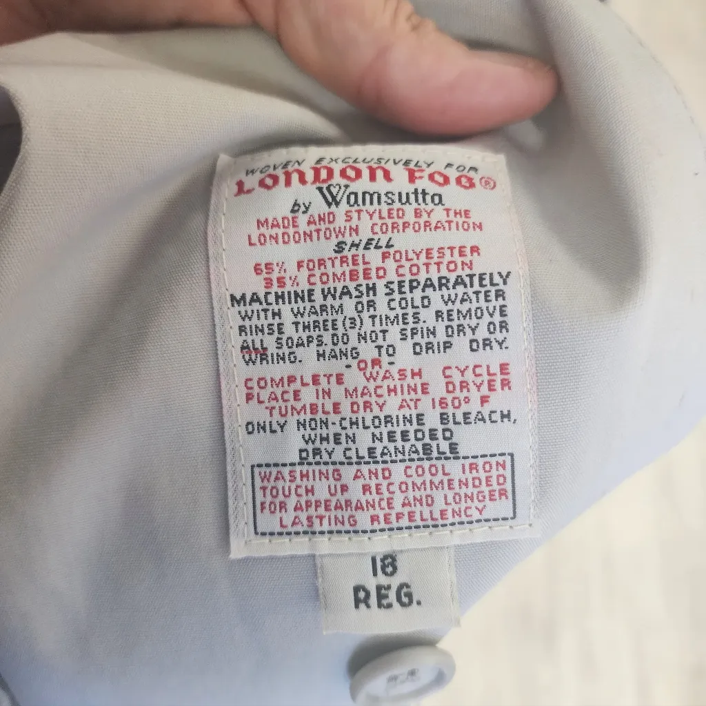 London Fog VINTAGE Longline Button Up Down Belt Tie Winter Trench Coat Jacket - Image 9