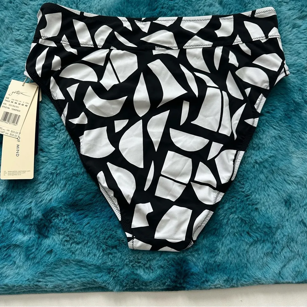 Gottex Monochrome Abstract Bikini Bottom Size 14 - Image 11