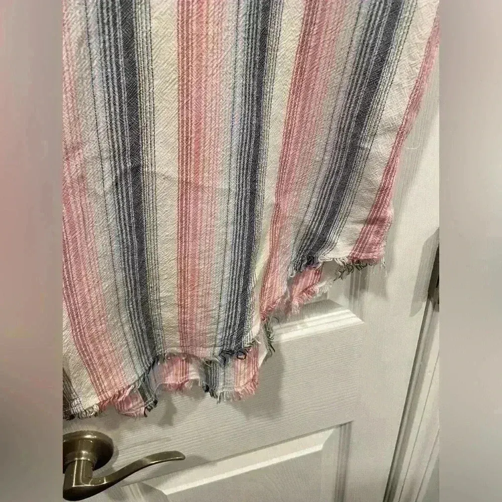 Anthropologie Cloth & Stone Ripped Hem Sleeveless Striped Shirt Dress Size M - Image 5