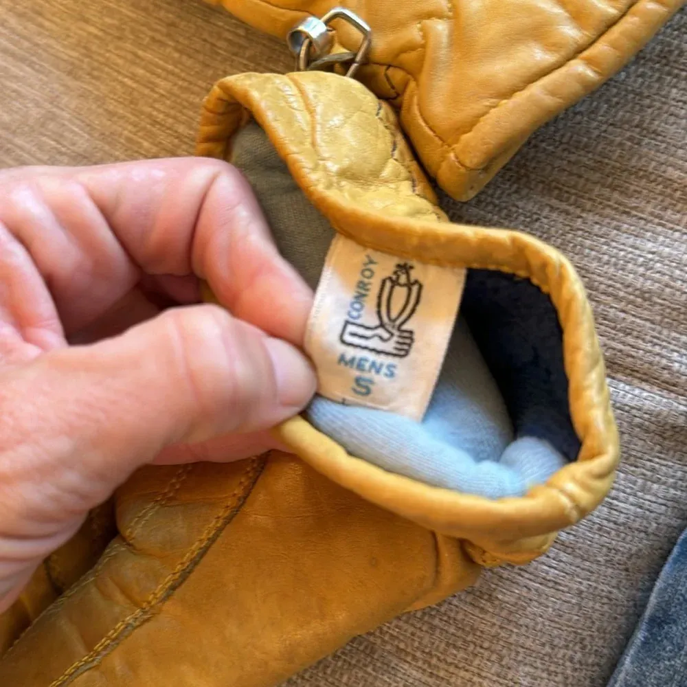 Super cool yellow real leather gloves - Image 3