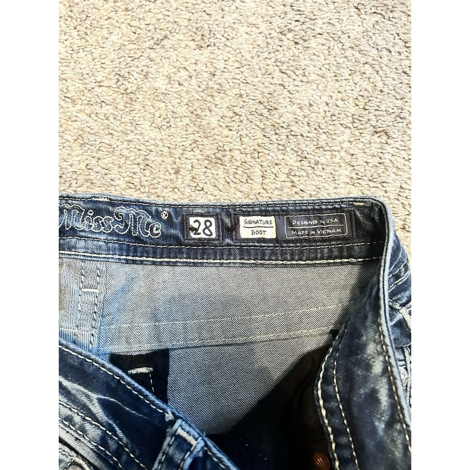 MISS ME Y2K Low Rise Signature Slim Boot Cut Denim Jeans Size 28 / 30.5 Inseam‎ - Image 6