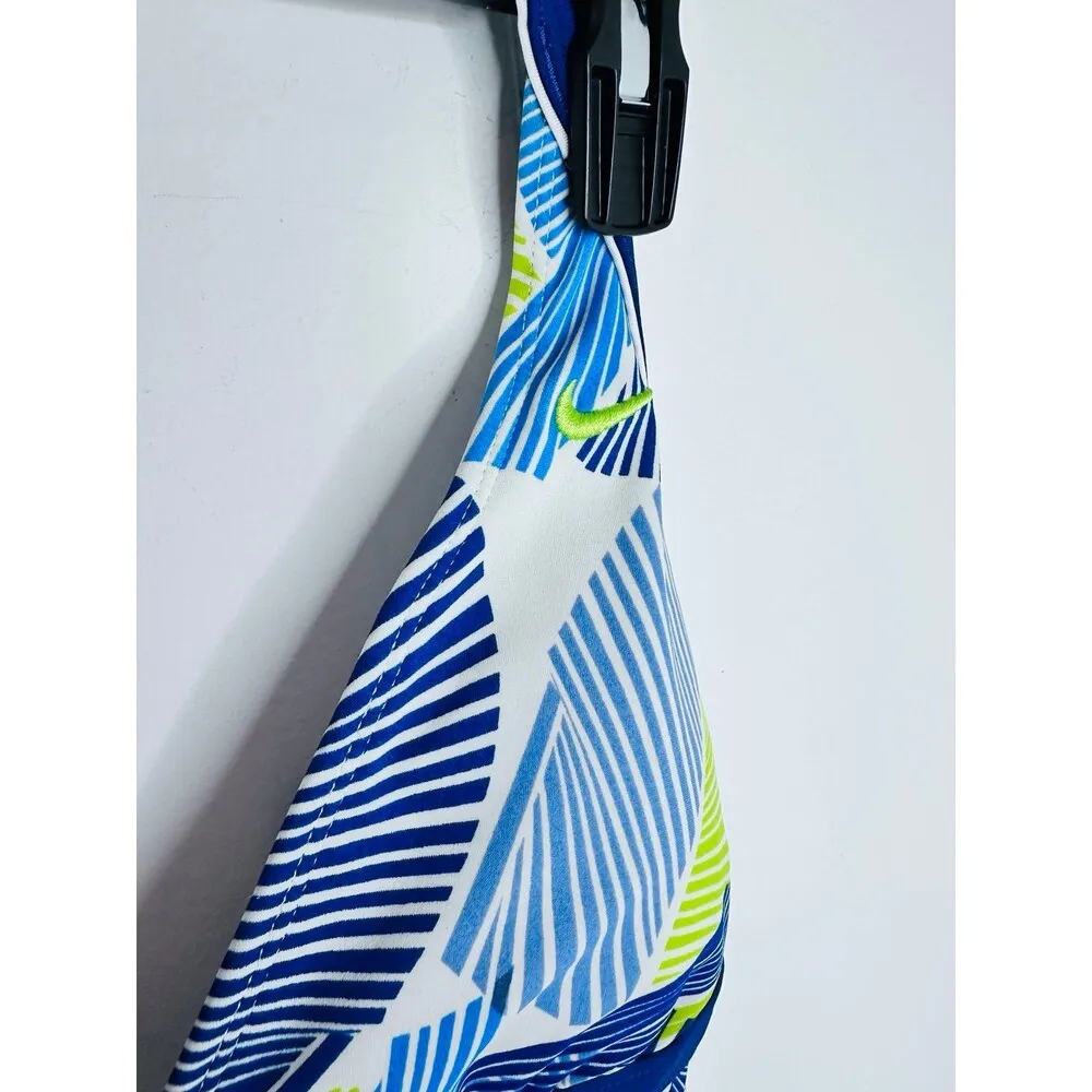 Nike Women’s Halter Swim Tankini Top Size 8 Blue Green Leaf Print EUC Padded - Image 5