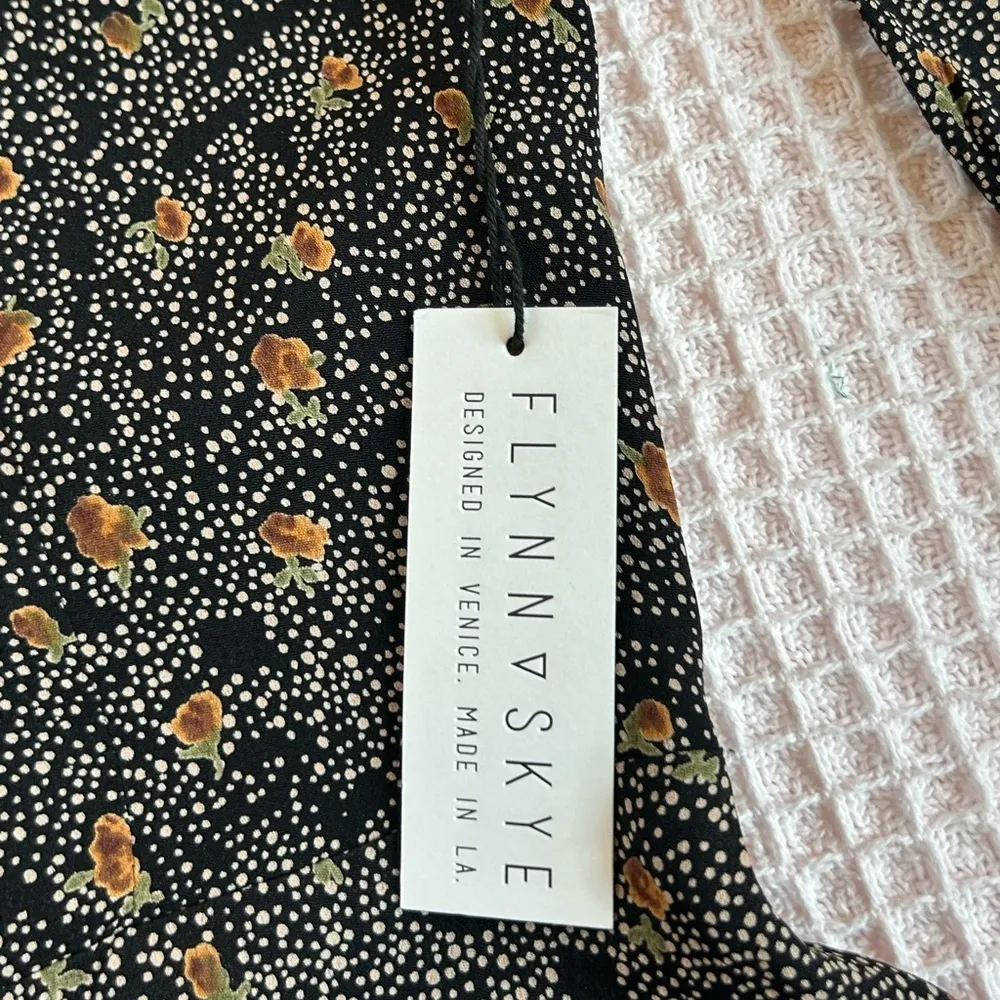 Flynn Skye long puff sleeve whimsygoth 90s floral grunge polka dot print SM NWT - Image 5