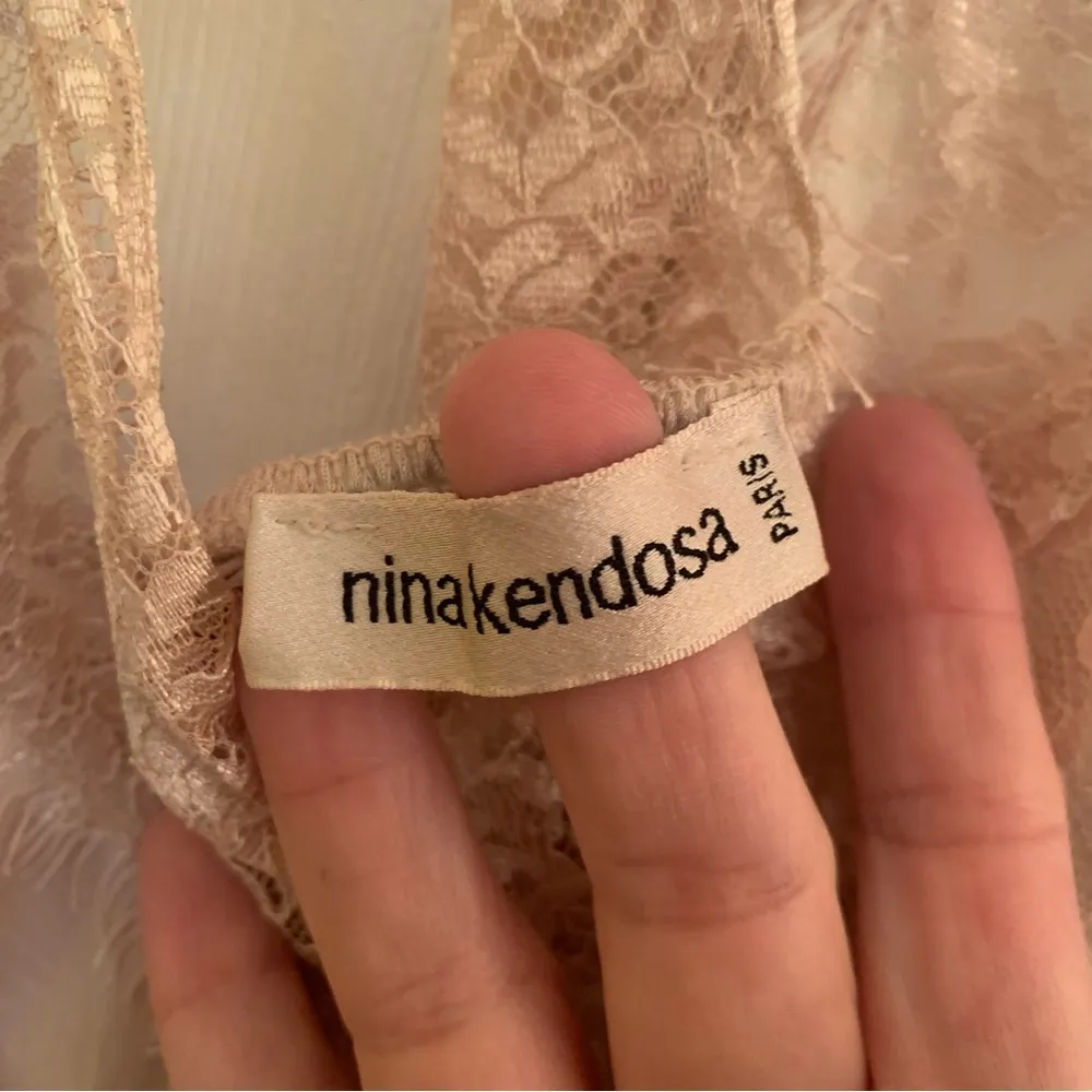 Nina Kendosa Paris Camisole Silky Lace Eyelash Fringe Top Size Small to Medium - Image 4