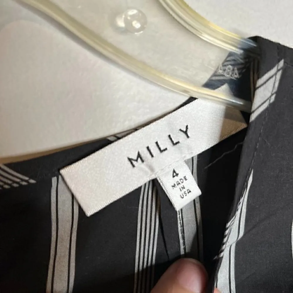 Milly black striped bell sleeve Gaby blouse - Image 4