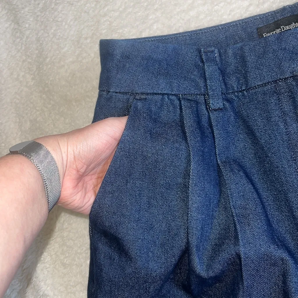 Favorite Daughter The Favorite Shortie‎ Pant Vienna Wide Leg Denim Size 14 NWT Blue - Image 14