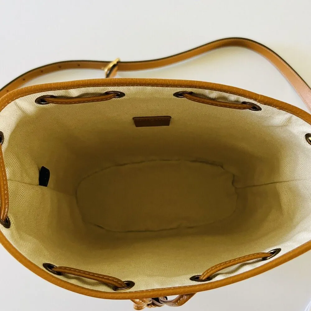 GUCCI x DISNEY Mickey Mouse Print Canvas Leather Bucket Shoulder Bag - Image 8