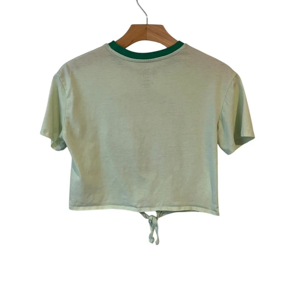 DIsney Cropped T Shirt Juniors S 3/5 Green Lion King Hakuna Matata Tie Waist - Image 6