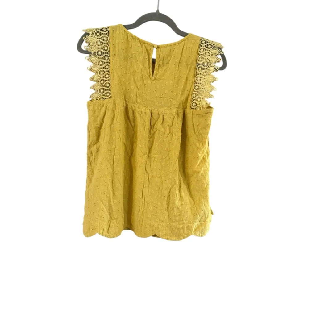 Women's Andree by Unit Yellow Eyelet Blouse S - Image 3