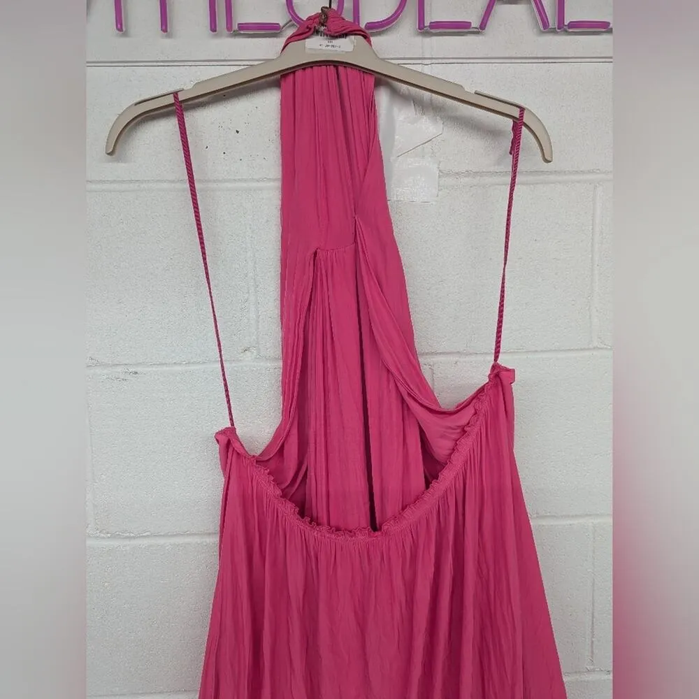 RTR sz 4 A.L.C. Rio Gown pink long maxi sleeveless halter flowly cross wrap - Image 4