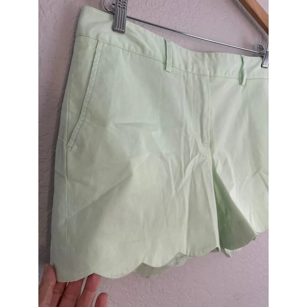 NEW J. McLaughlin Mint Green Shorts Scalloped Flat Front Pockets Preppy Vacation - Image 2