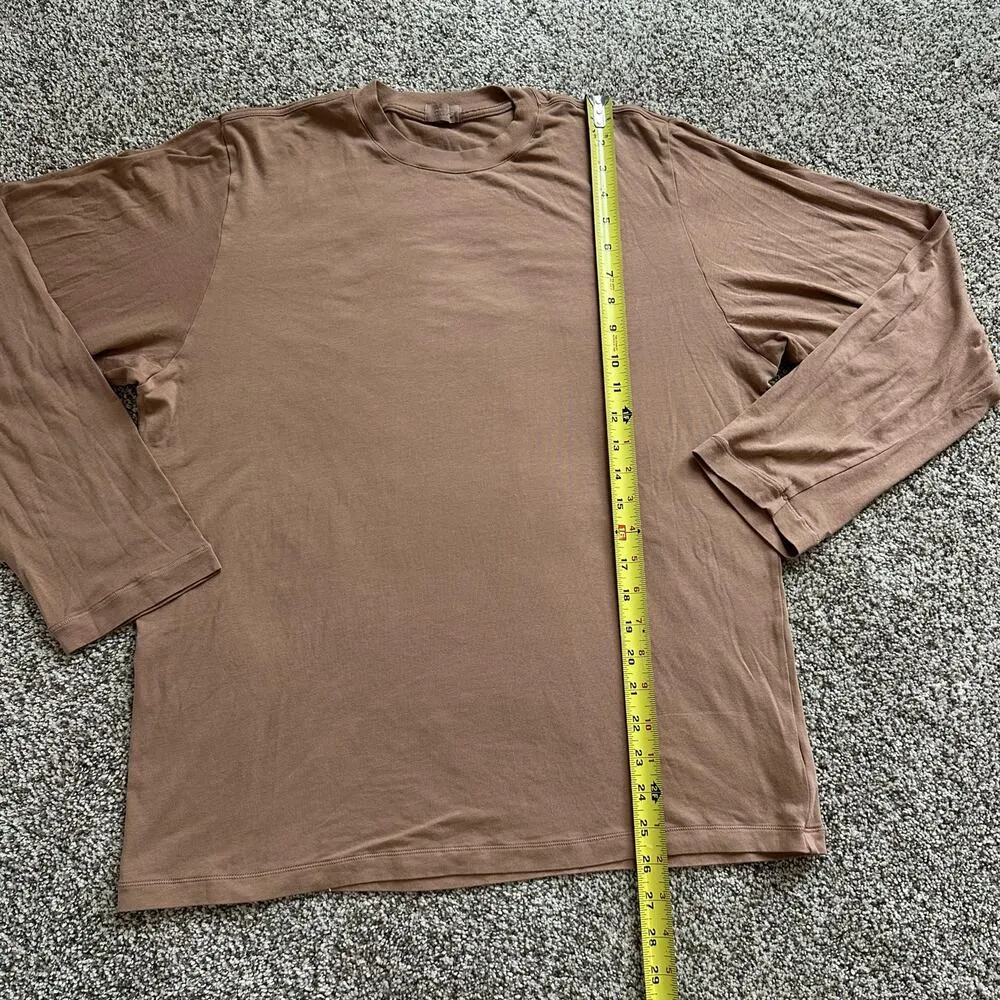 SKIMS Boyfriend light brown long sleeve t-shirt top size M - Image 9