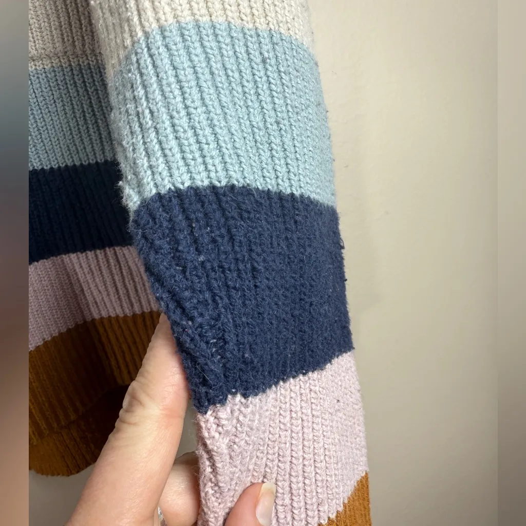 Madewell Thompson Rainbow Stripe Pocket Pullover Sweater Style AA783 sz M - Image 8