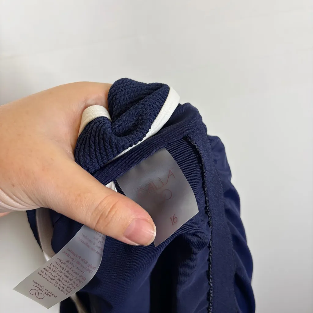 NWT Calia Tipped Simple One Piece Swimsuit Size 16 Blue - Image 11