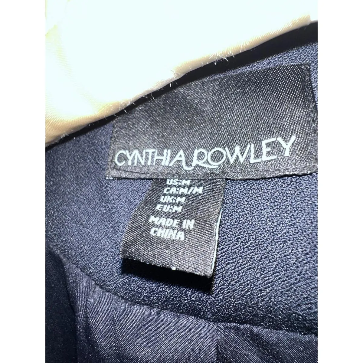 Cynthia Rowley Navy Blue Open Front Long Lined Blazer Size M - Image 5