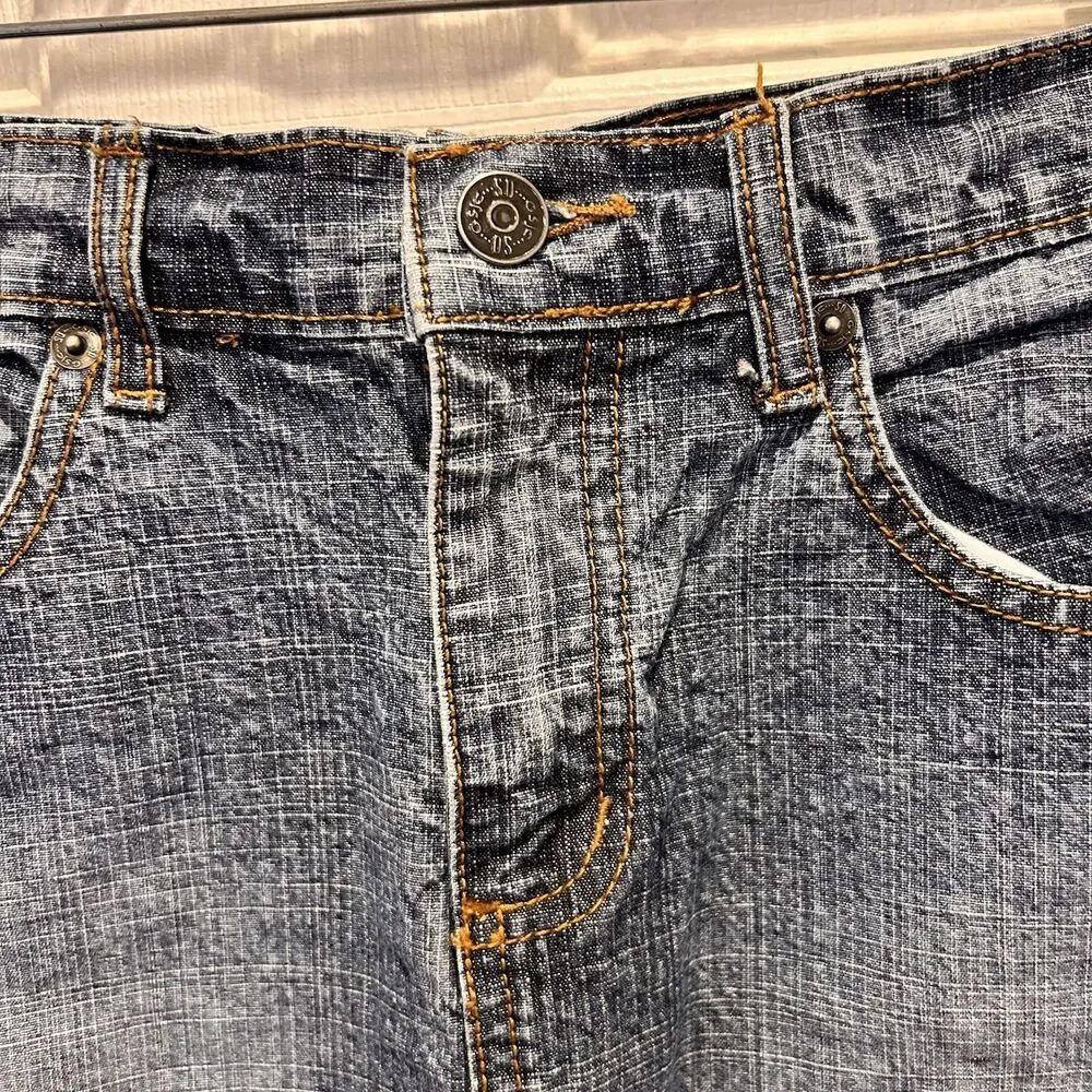 Vintage SO Denim Mini Skirt Y2K Medium‎ Wash Bohemian Juniors Size 5 Blue - Image 3