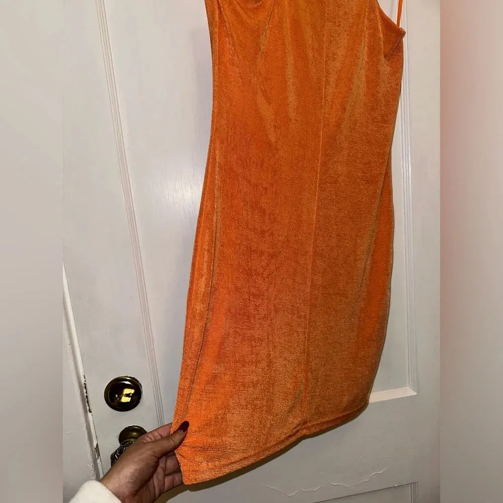 Women’s Lioness Orange Sleeveless Bodycon Dress - Image 5