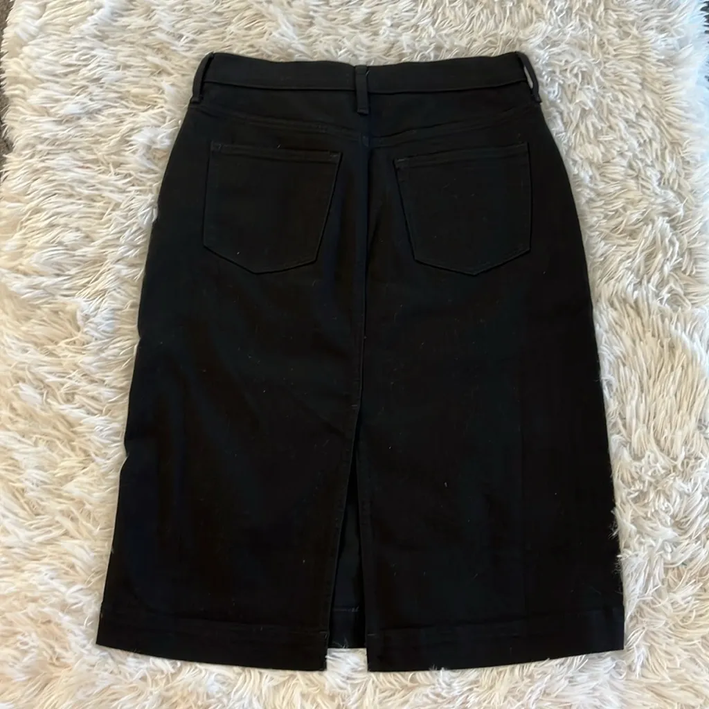 J Crew black midi denim skirt Size 6 - Image 2