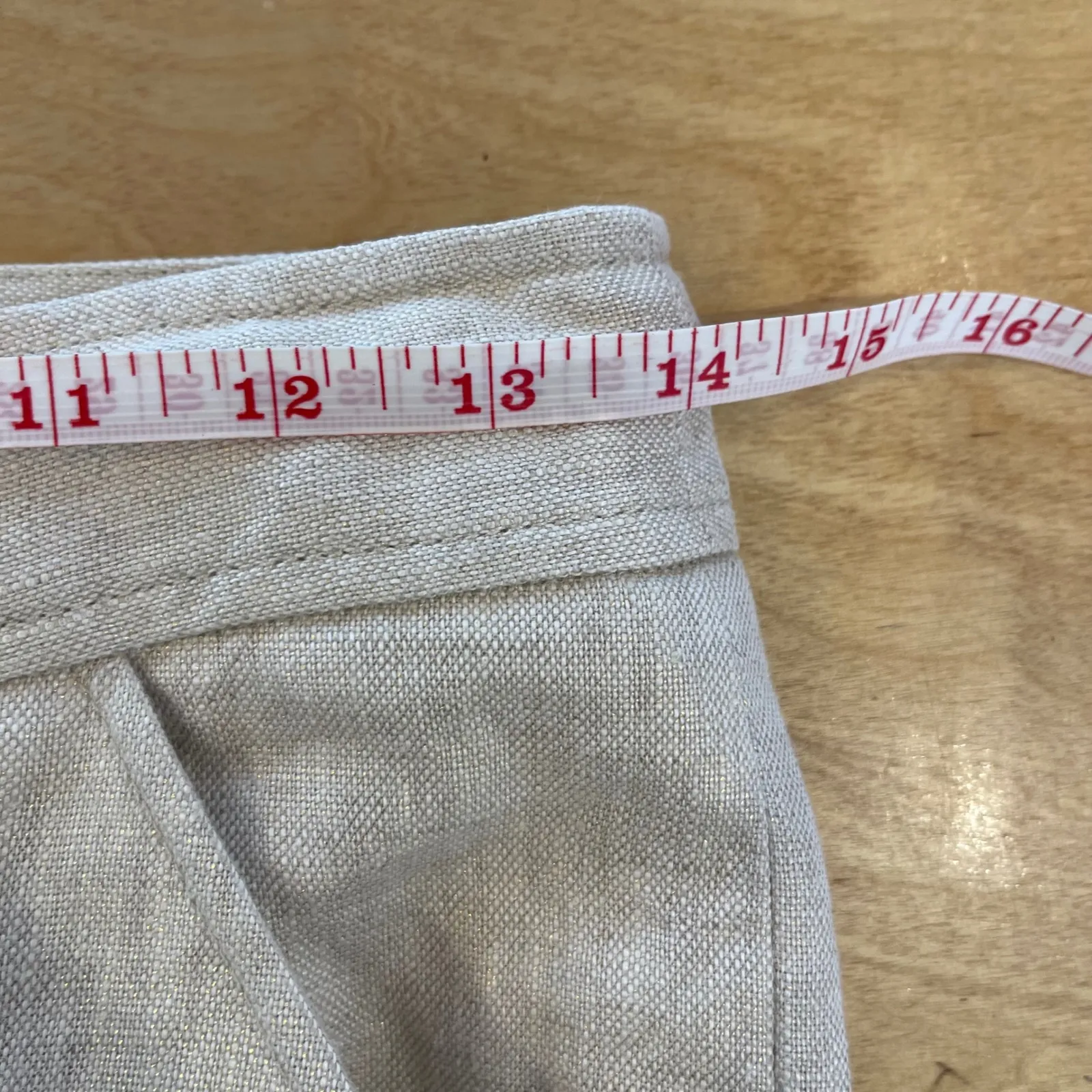 Lilly Pulitzer‎ Palm Beach Fit Linen Pants Drawstring Waist Beige Gold Size 0 - Image 6