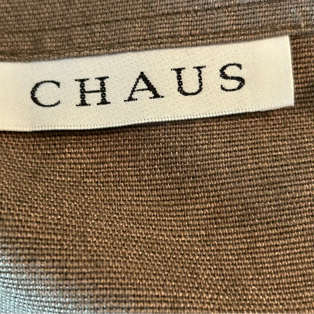 Vintage Chaus Olive Green Linen blend Jacket/blouse size Large oversized - Image 3