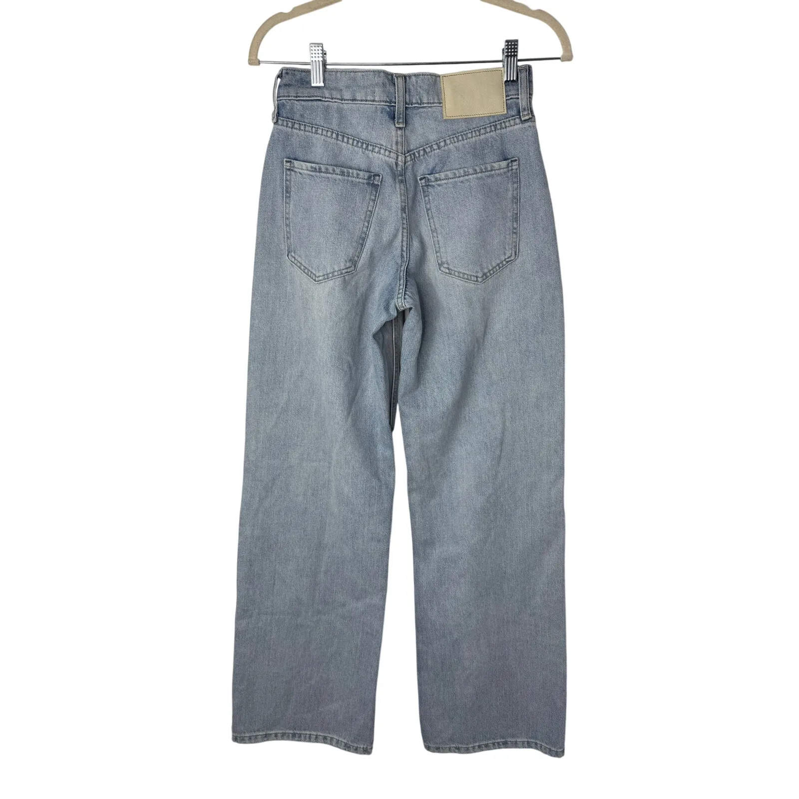 Banana Republic High Rise Rigid Wide Leg Jeans Light Wash Size 24 - Image 4