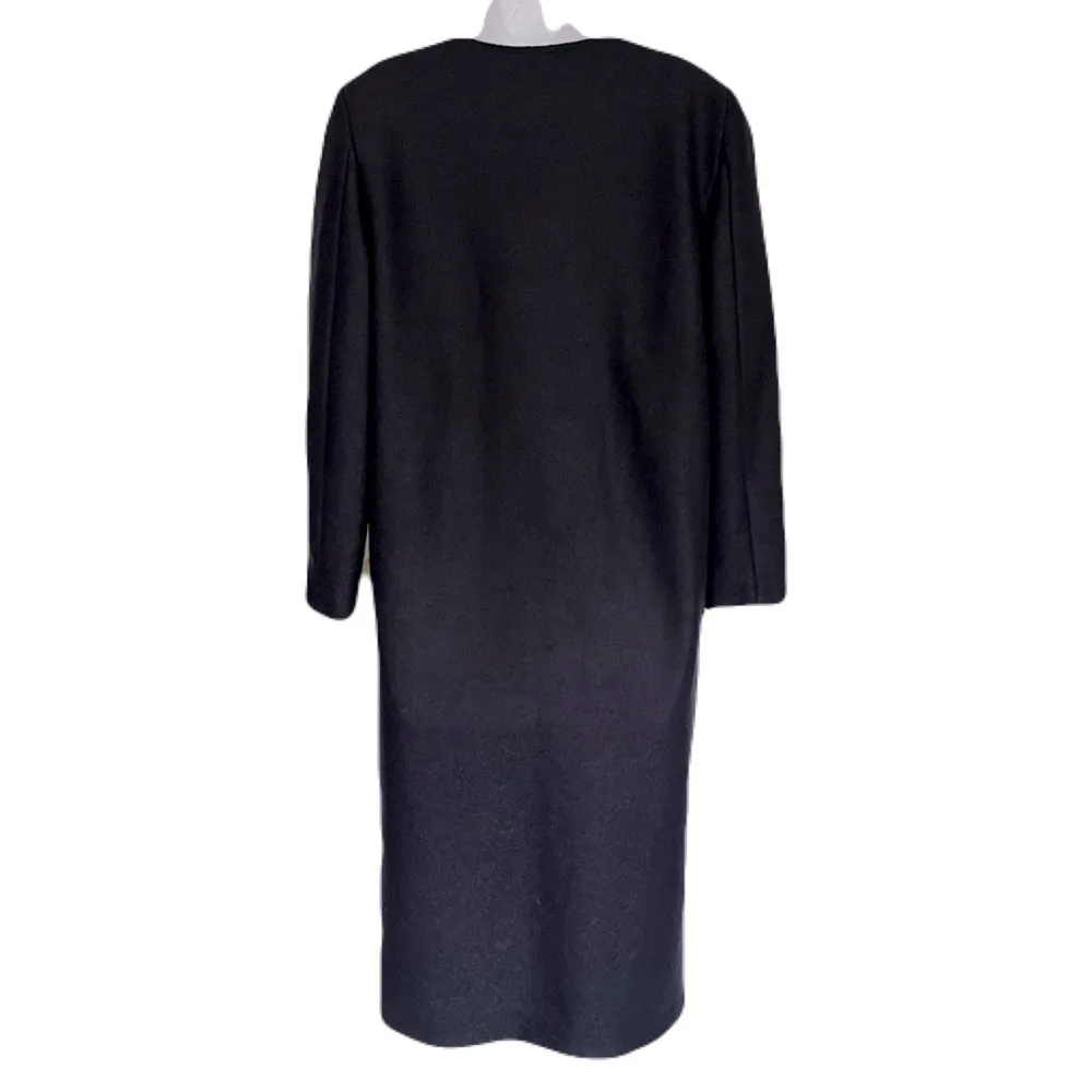 Vintage Acne Unlined Navy Wool Coat, Size M - Image 3