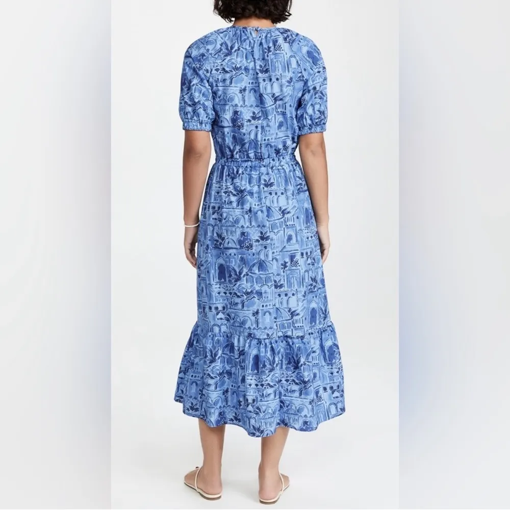 Never Fully Dressed Blue Scenery Rouched Dress 4 - Image 8