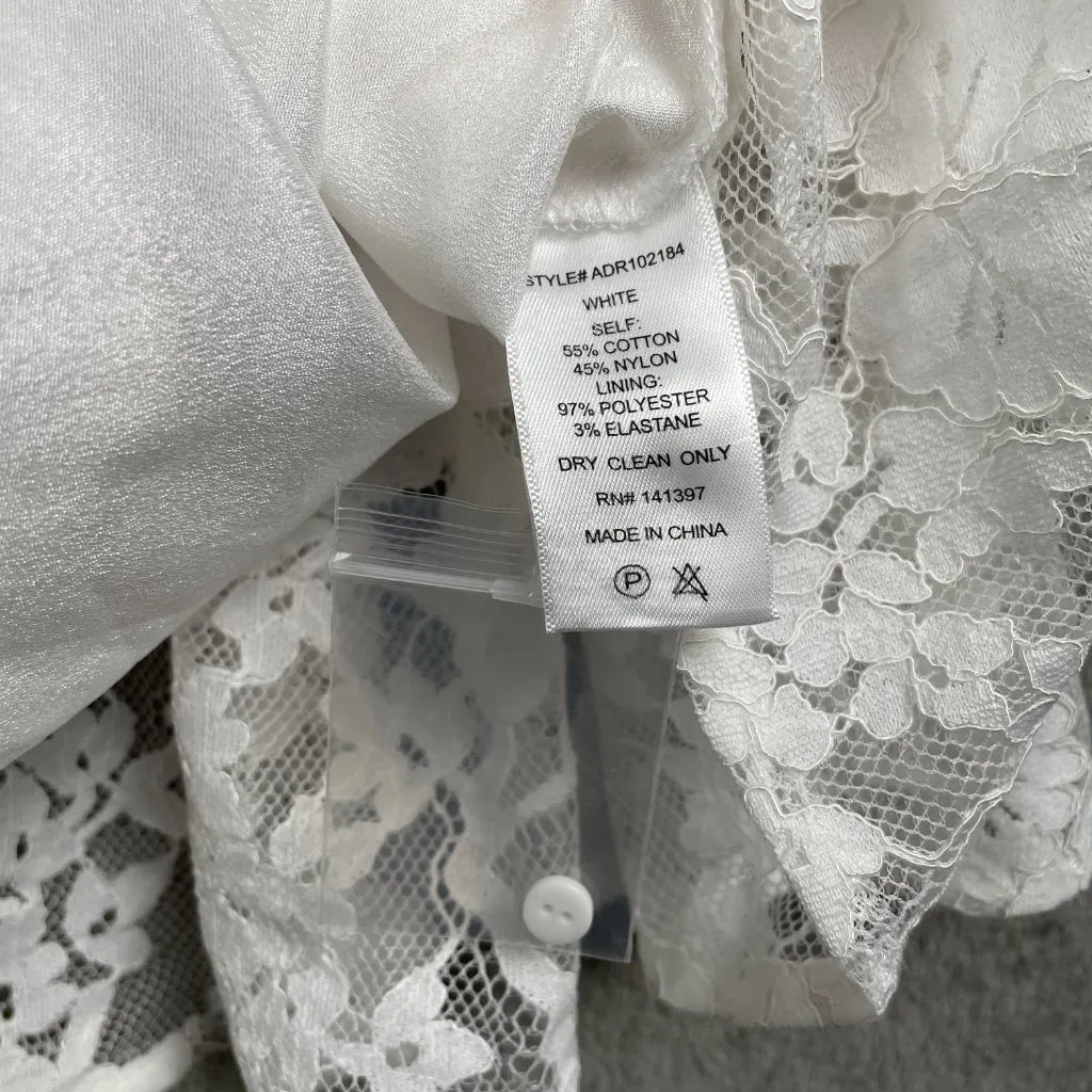 ASTR The Label Women’s S White Lace Puff Sleeve Mini Dress Coquette Cottagecore - Image 8