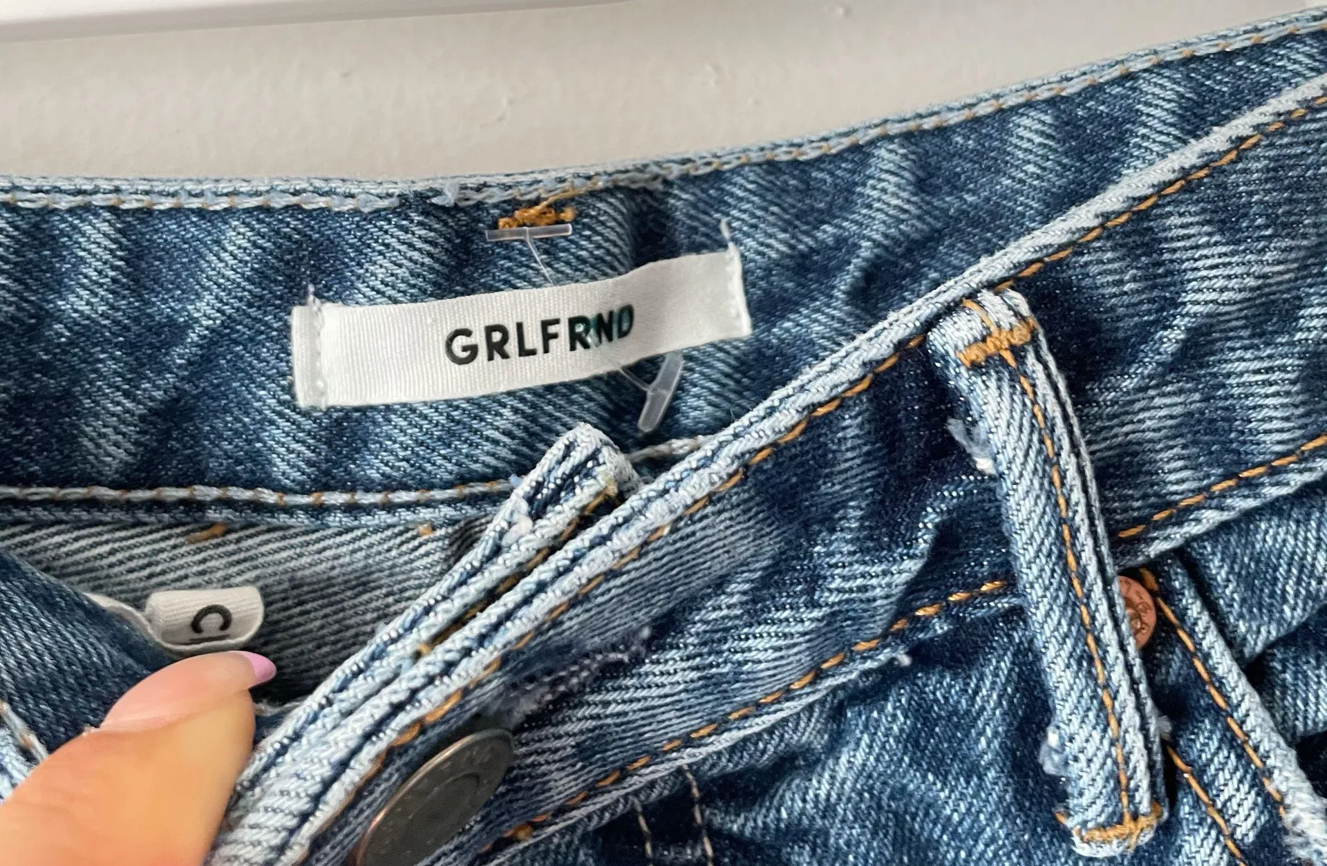 Grlfrnd Denim Cindy Dark Wash “Spin Out” Jean Shorts - Image 6