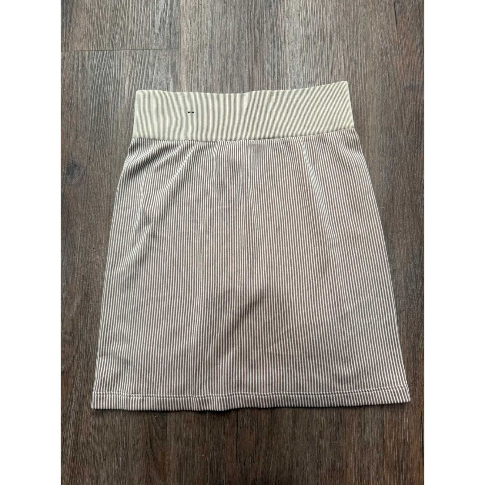 Nike Air Striped Knit Mini Skirt Tan Brown Casual Athletic Women's XS ribbed - Image 3