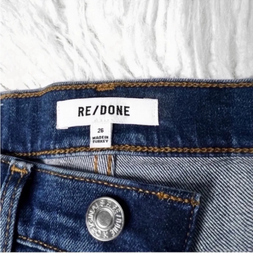 NWT Revolve x RE/DONE High Rise Button Front Ankle Crop Jeans - Image 4
