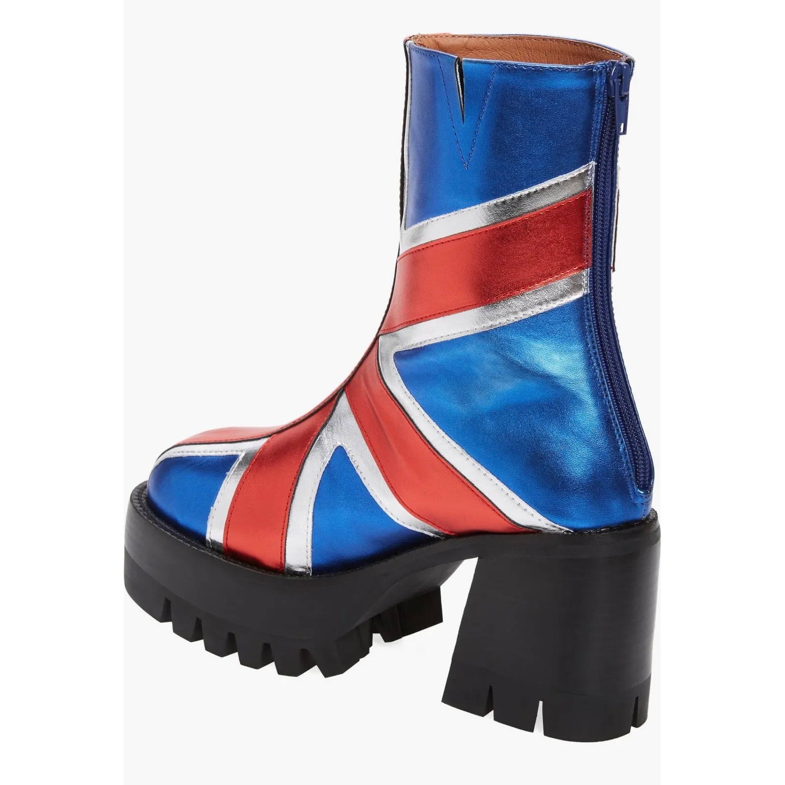 New Jeffrey Campbell Viva-4-Evr Platform Spice Girls Union Jack Bootie Sz 7 $275 - Image 3