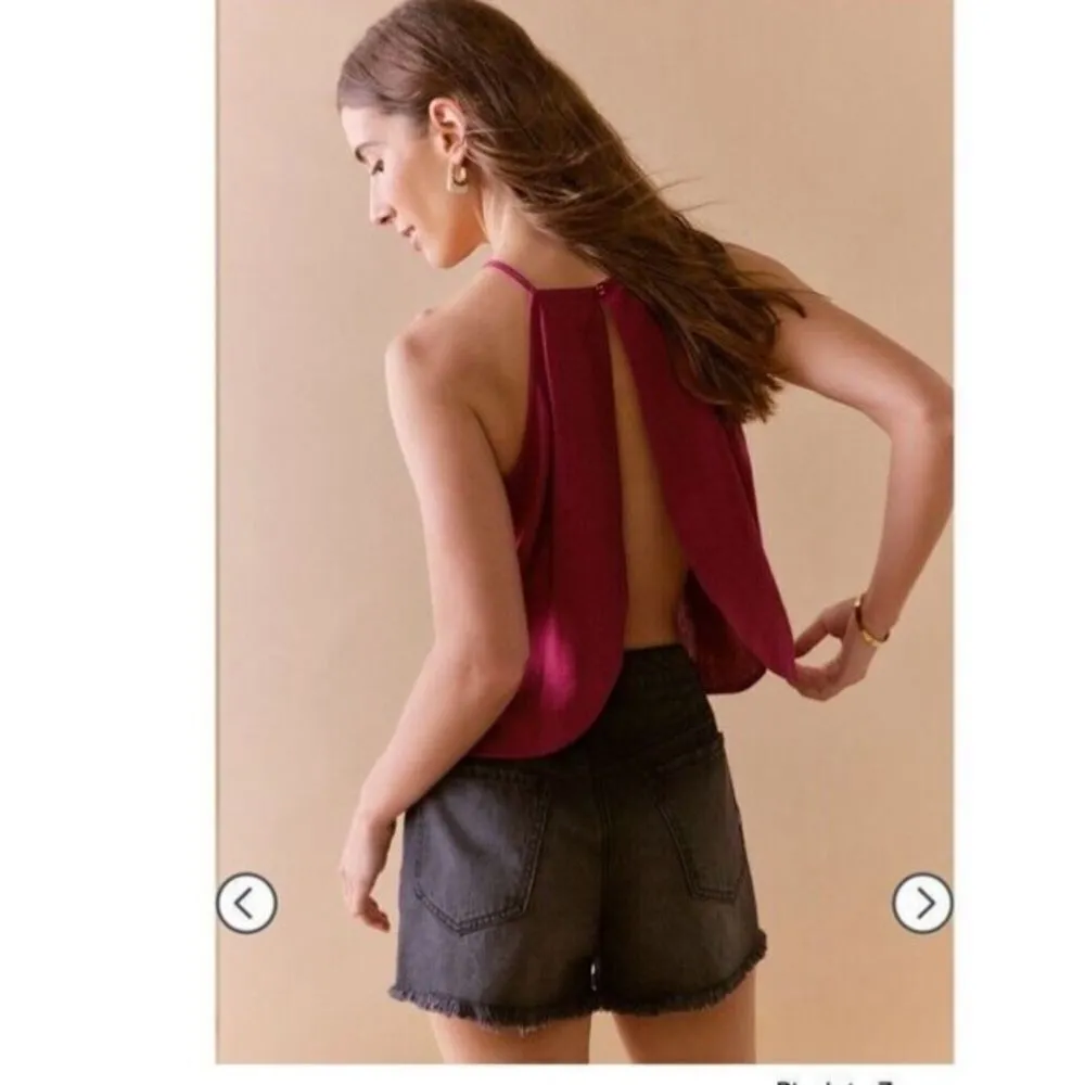 Francesca’s Mi ami Tulip Neckline Slit Open Back Sleeveless Size Small NWT Red - Image 2