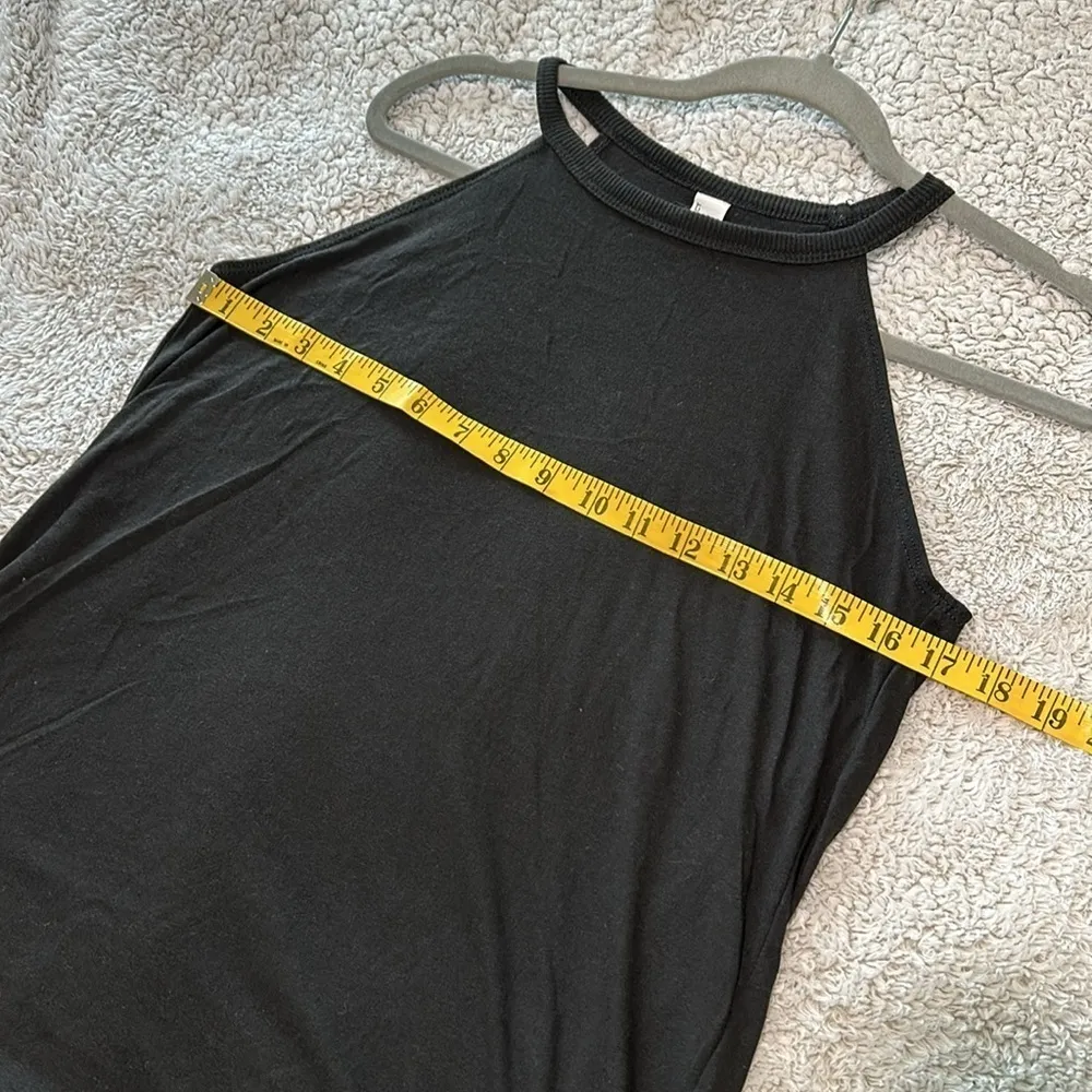 District Women's M High Neck Ribbed Tank Top Solid Black Relaxed Fit Racerback Size M - Image 5