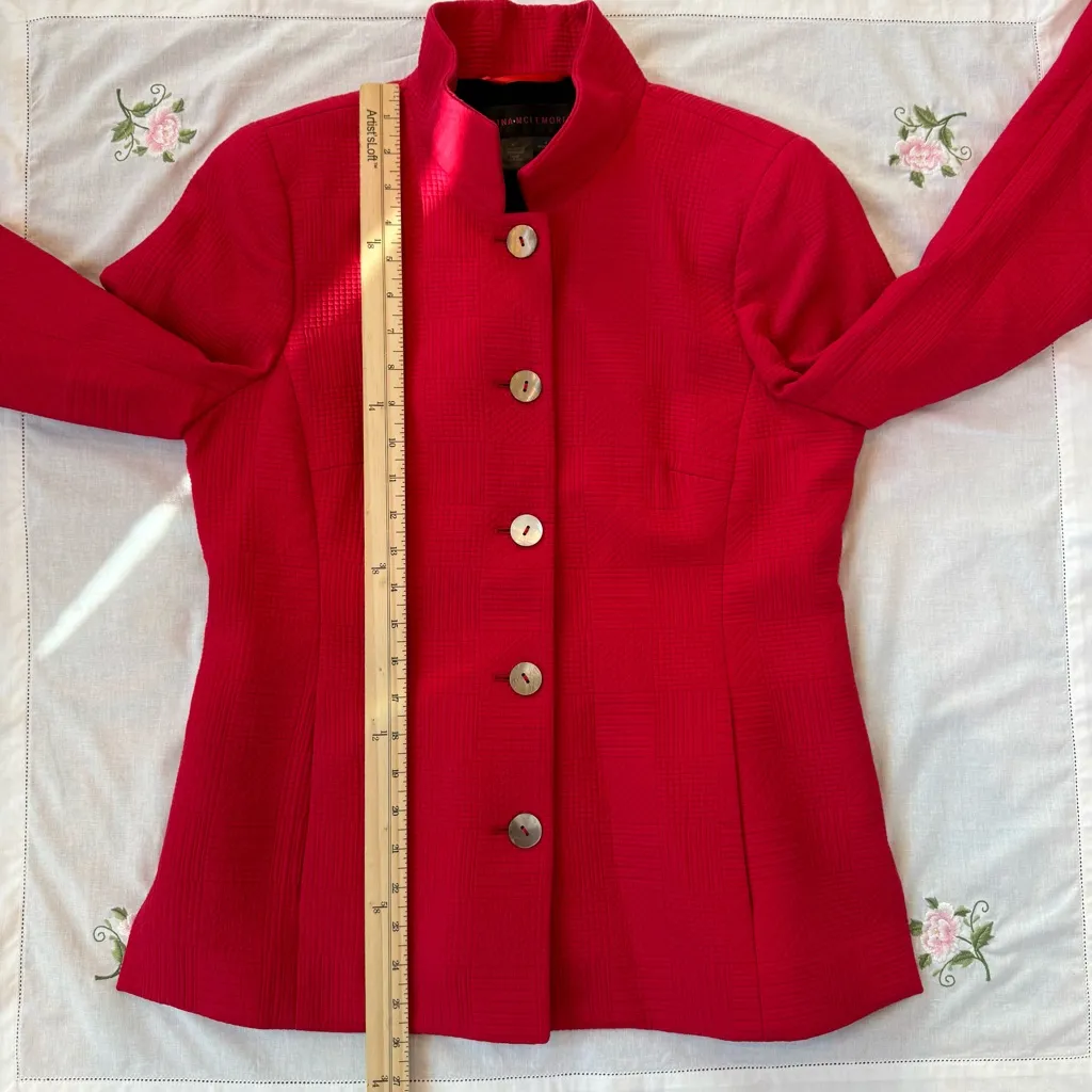 Red Nina McLemore jacket size 4 - Image 8