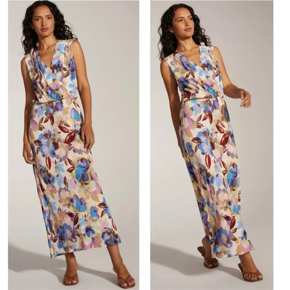 NEW Favorite Daughter The Sleeveless Nita Dress Winter Bloom SMALL Blue - Image 2