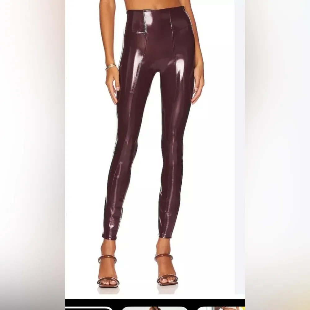 SPANX: FAUX PATENT LEATHER LEGGINGS, RUBY Size Petite Small. NWT.‎ 128 retail - Image 2