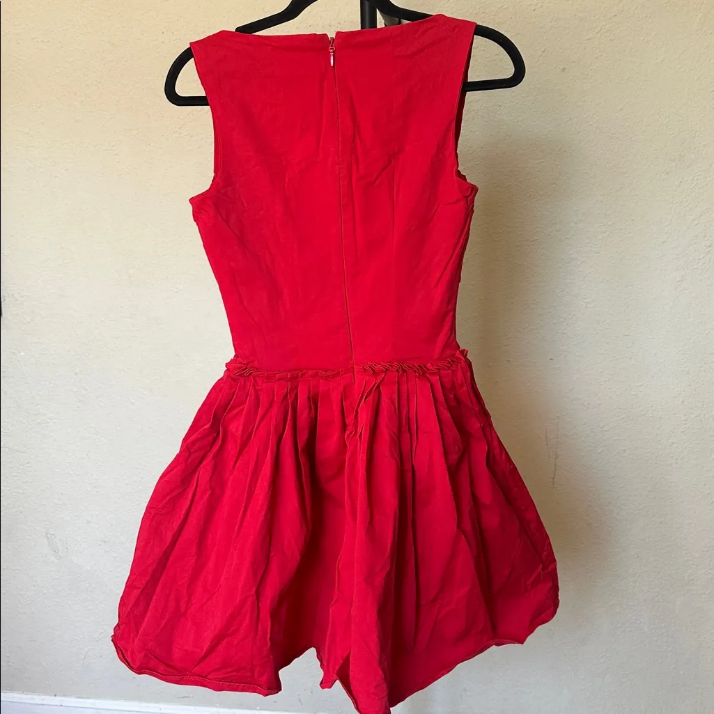 HOUSE‎ OF CB Size S   'Cupid' Scarlet Pleated Mini Dress NWOT - Image 9