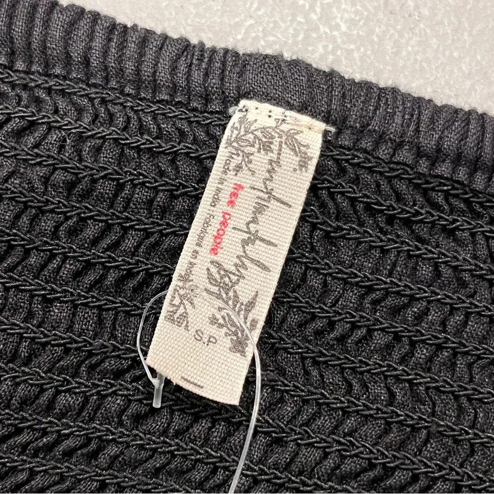 Free People Intimately Dream Lover Black Crochet Trim Bandeau Tube Top Small - Image 6