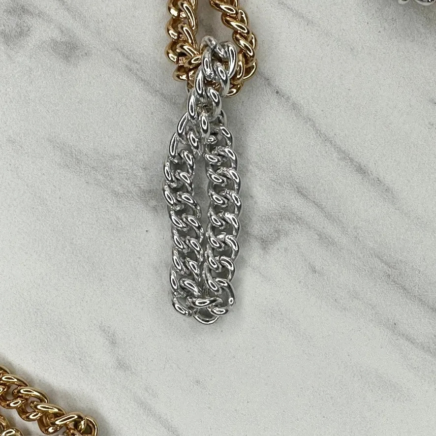 Silver Gold Two Tone Chain Belt Small/Medium (S/M) Hook Closure ✨ - Image 10