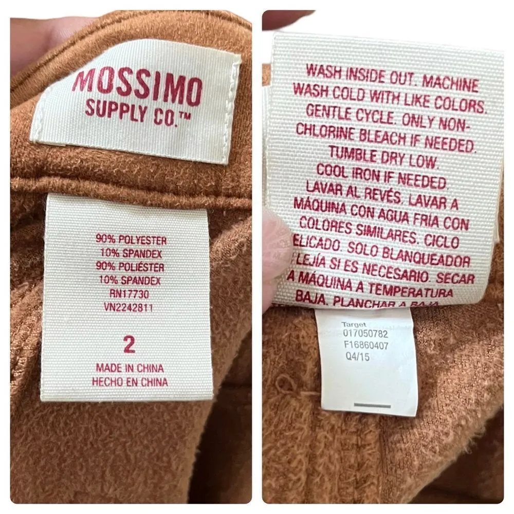 Y2K Mossimo Camel Faux Suede Button A Line Mini Skirt Size 2 Small Festival Boho Brown - Image 7