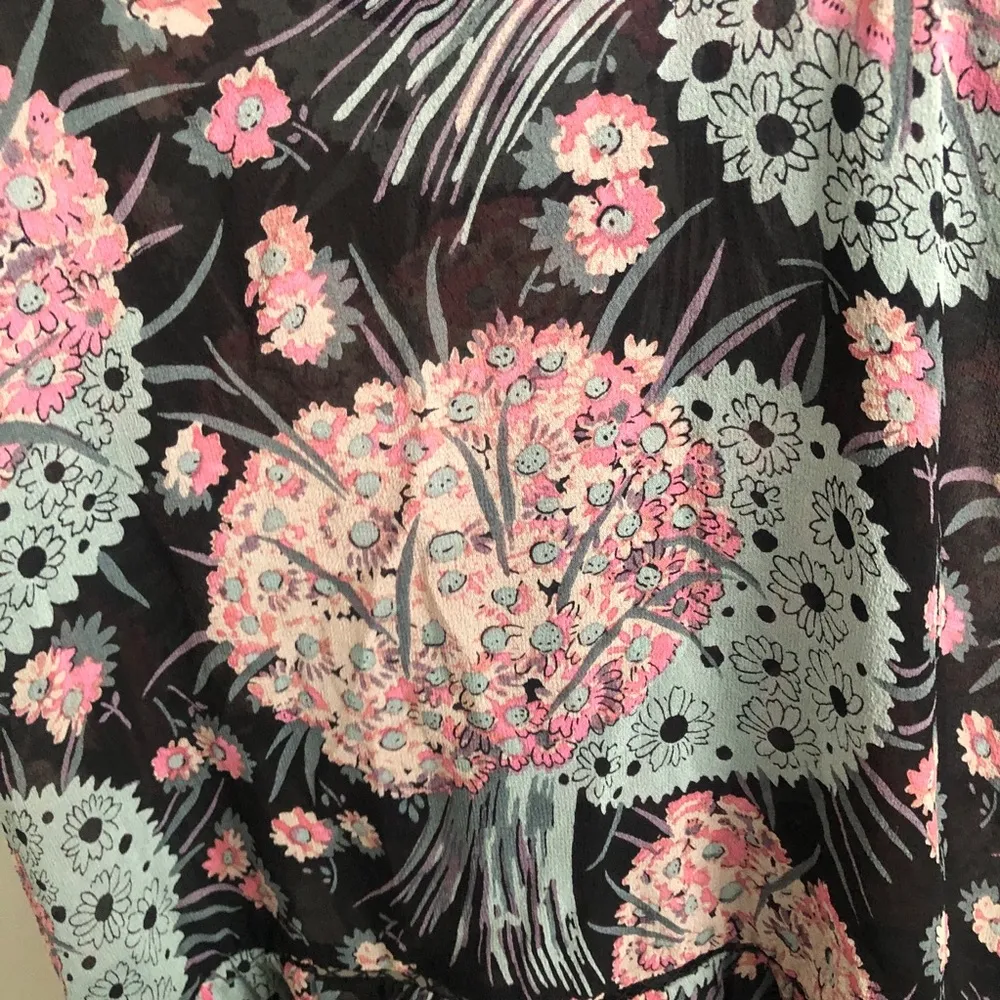 LoveShackFancy Floral Silk Camisole Tank Top A8 - Image 5